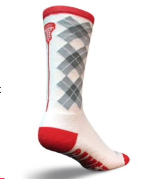 Sock Guy Game On Check Sticks Lacrosse Crew Socks